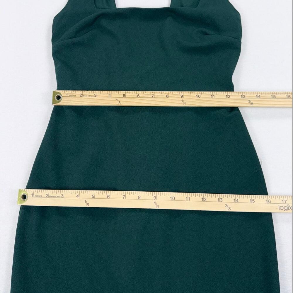 Lulus Moment Maker Square Neck Trumpet Midi Dress Women's Small Green - Picture 14 of 16